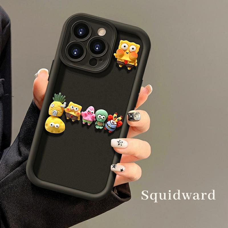 Mobil Kreativa Tillbehör |   3D Spongebob-Figurer För Iphone 15, Iphone 14, Iphone 13/12/11 Pro Skyddsfodral, Xs Max, Söta Xr, Kreativa 7/8P Silikonfodral, 6/6S Stöttåliga. Mobil Kreativa Tillbehör Mobil Kreativa Tillbehör