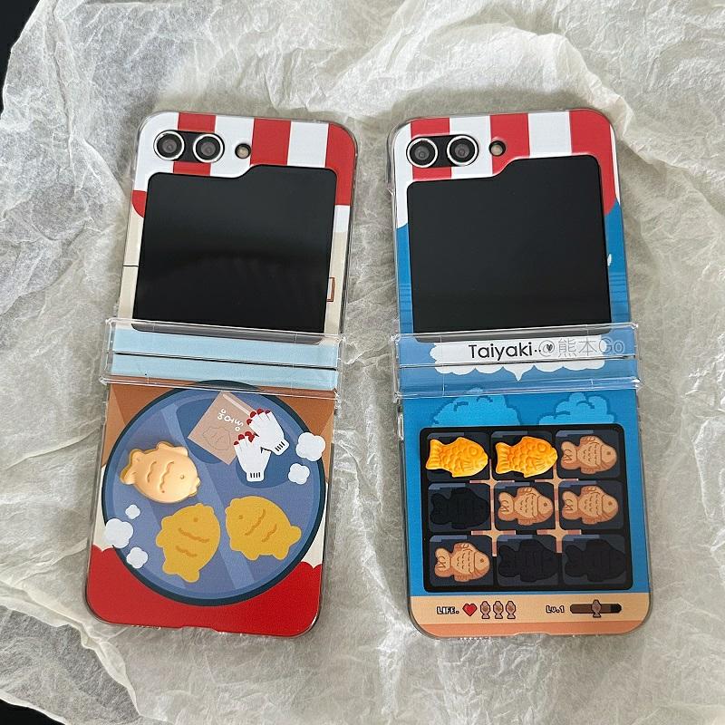 Mobil Kreativa Tillbehör |   3D-Takoyaki-Söta Illustrationer Passar Till Samsung Z Flip 5 Mobilskal, Z Flip 6 Gångjärn, 3-I-1 Transparent Skyddsskal För Oppo N3 Flip, Japansk Och Koreansk Ins Kreativ Cartoon Z Flip 4/3. Mobil Kreativa Tillbehör Mobil Kreativa Tillbehör