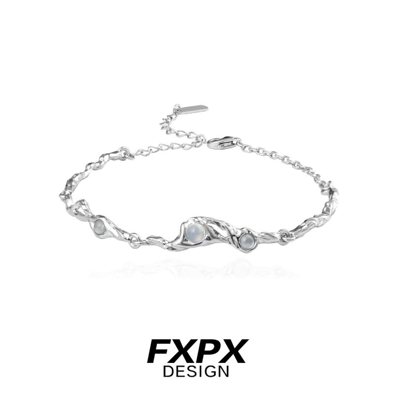 Mobilaccessoarer |   Fxpx Original S925 Sterling Silver Kall Känsla Armband För Kvinnor, Unik Design Med Oregelbunden Textur, Höst- Och Vinteraccessoar. Mobilaccessoarer Mobilaccessoarer